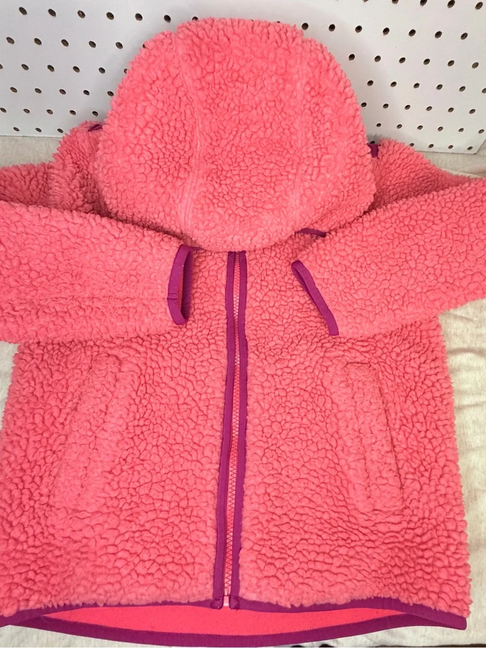 Hanna Andersson Thick Sherpa Fleece Hooded Jacket Pink Size 130 / US 8